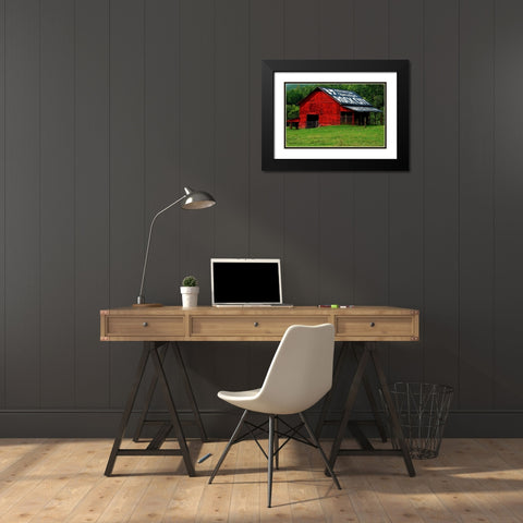 Rock City Barn 4 Black Modern Wood Framed Art Print with Double Matting by Lee, Rachel