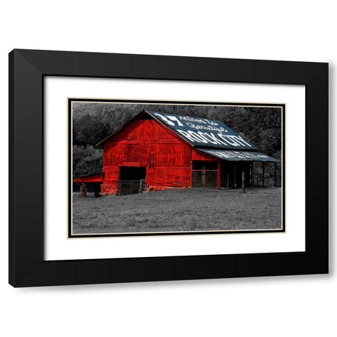Rock City Barn 4 Custom Color BW Mask Black Modern Wood Framed Art Print with Double Matting by Lee, Rachel
