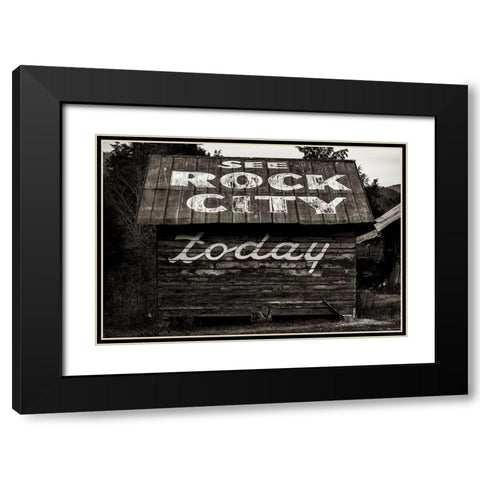 Rock City Barn 6 Black Modern Wood Framed Art Print with Double Matting by Lee, Rachel