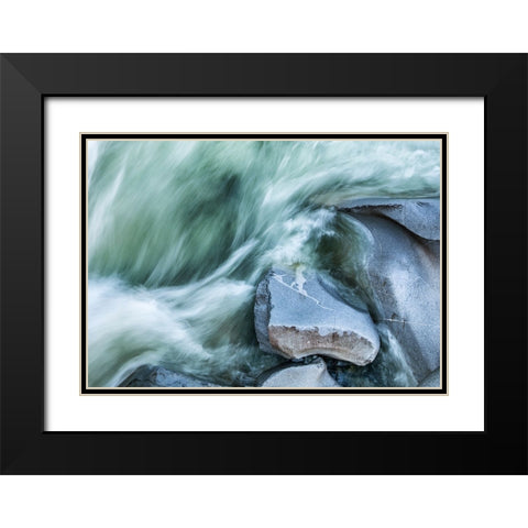 Rocks 11 Black Modern Wood Framed Art Print with Double Matting by Lee, Rachel