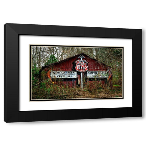 Route 11 Barn Black Modern Wood Framed Art Print with Double Matting by Lee, Rachel