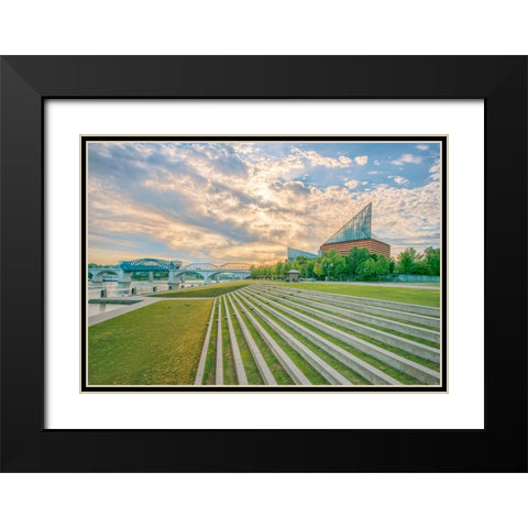 Scenic City 1 Black Modern Wood Framed Art Print with Double Matting by Lee, Rachel