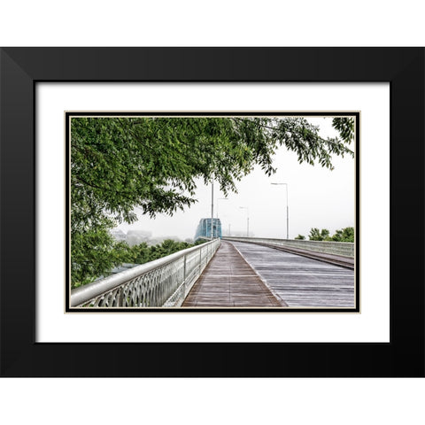 Scenic City 101 Black Modern Wood Framed Art Print with Double Matting by Lee, Rachel