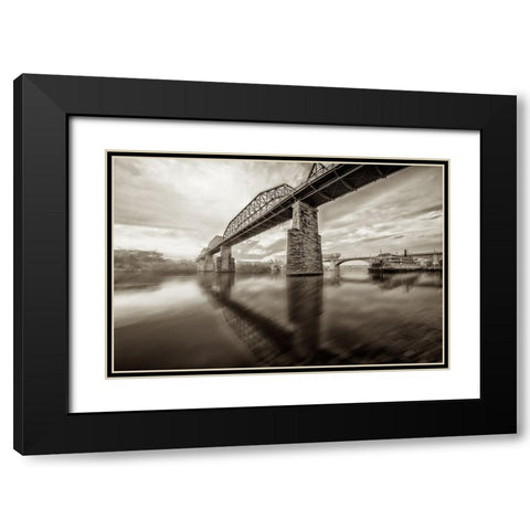 Scenic City 104 Black Modern Wood Framed Art Print with Double Matting by Lee, Rachel