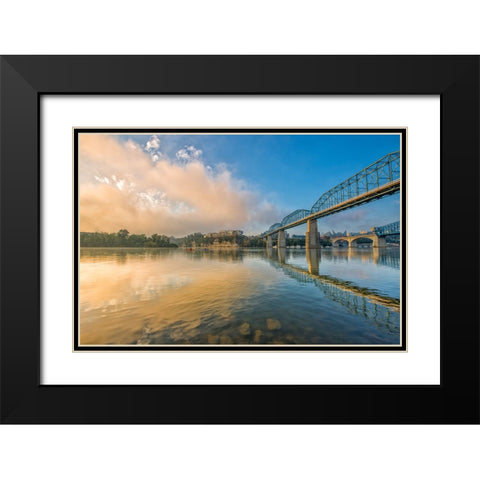 Scenic City 108 Black Modern Wood Framed Art Print with Double Matting by Lee, Rachel