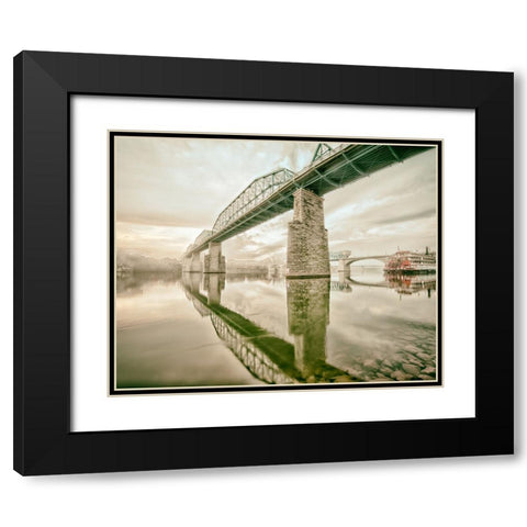Scenic City 113 Black Modern Wood Framed Art Print with Double Matting by Lee, Rachel