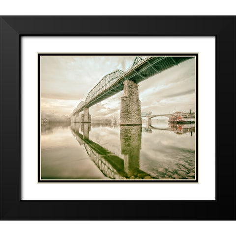 Scenic City 113 Black Modern Wood Framed Art Print with Double Matting by Lee, Rachel