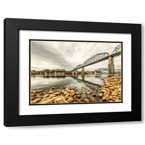 Scenic City 114 Black Modern Wood Framed Art Print with Double Matting by Lee, Rachel