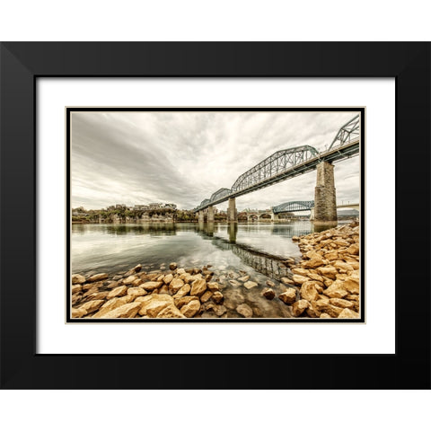 Scenic City 114 Black Modern Wood Framed Art Print with Double Matting by Lee, Rachel