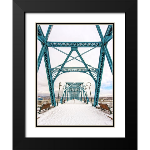 Scenic City 116 Black Modern Wood Framed Art Print with Double Matting by Lee, Rachel