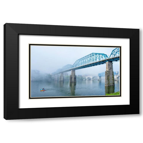 Scenic City 125 Black Modern Wood Framed Art Print with Double Matting by Lee, Rachel