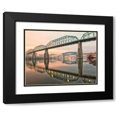 Scenic City 126 Black Modern Wood Framed Art Print with Double Matting by Lee, Rachel