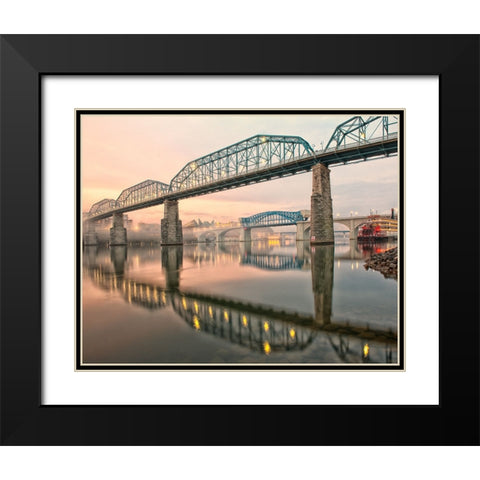 Scenic City 126 Black Modern Wood Framed Art Print with Double Matting by Lee, Rachel
