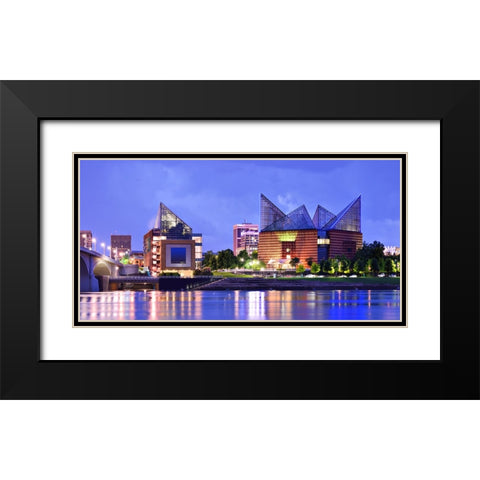 Scenic City 132 Black Modern Wood Framed Art Print with Double Matting by Lee, Rachel