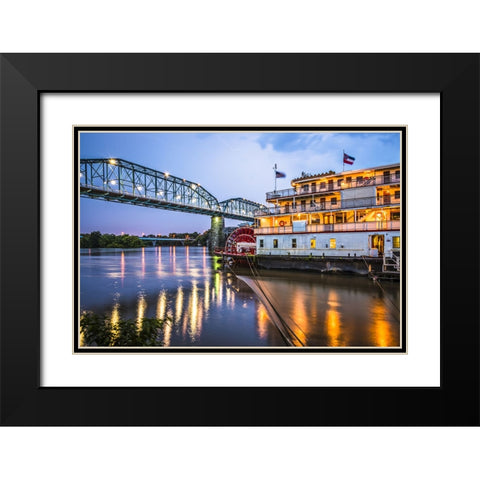 Scenic City 133 Black Modern Wood Framed Art Print with Double Matting by Lee, Rachel