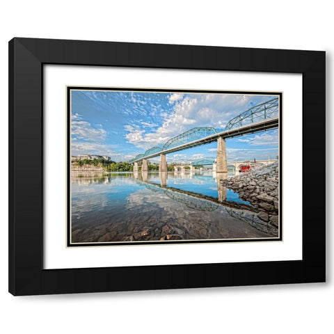 Scenic City 15 Black Modern Wood Framed Art Print with Double Matting by Lee, Rachel