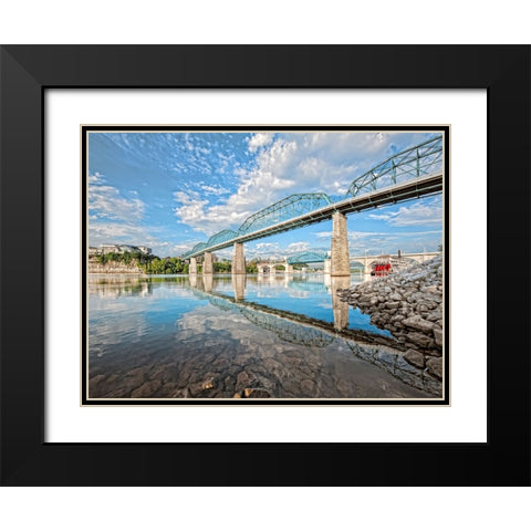 Scenic City 15 Black Modern Wood Framed Art Print with Double Matting by Lee, Rachel