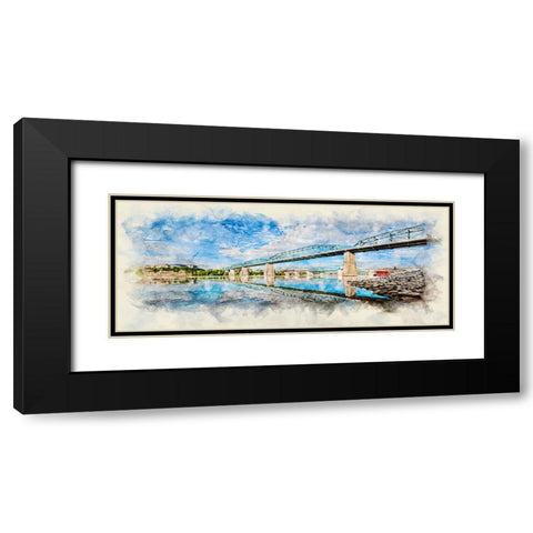 Scenic City 15 Watercolor Black Modern Wood Framed Art Print with Double Matting by Lee, Rachel