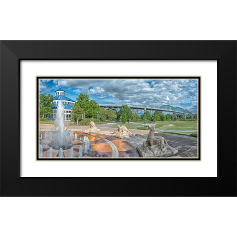 Scenic City 17 Black Modern Wood Framed Art Print with Double Matting by Lee, Rachel