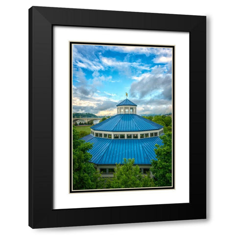 Scenic City 19 Black Modern Wood Framed Art Print with Double Matting by Lee, Rachel