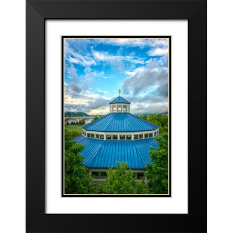 Scenic City 19 Black Modern Wood Framed Art Print with Double Matting by Lee, Rachel