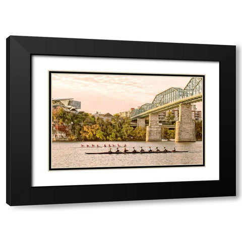 Scenic City 20 Black Modern Wood Framed Art Print with Double Matting by Lee, Rachel