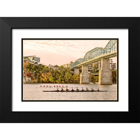 Scenic City 20 Black Modern Wood Framed Art Print with Double Matting by Lee, Rachel