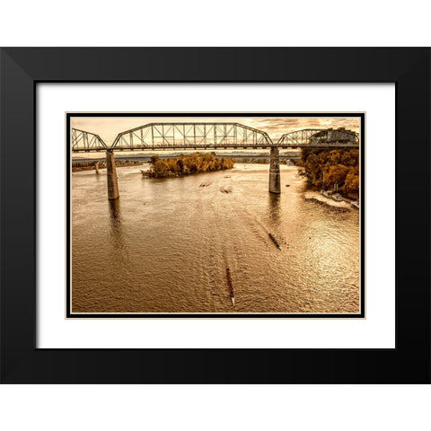 Scenic City 21 Black Modern Wood Framed Art Print with Double Matting by Lee, Rachel