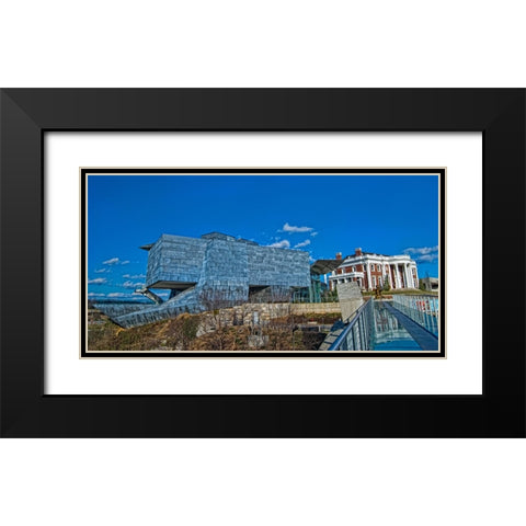 Scenic City 22 Black Modern Wood Framed Art Print with Double Matting by Lee, Rachel