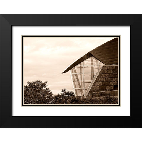 Scenic City 23 Black Modern Wood Framed Art Print with Double Matting by Lee, Rachel
