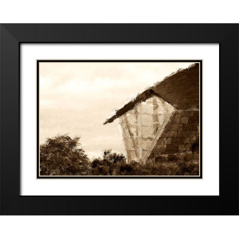 Scenic City 23 Oil Paint Black Modern Wood Framed Art Print with Double Matting by Lee, Rachel