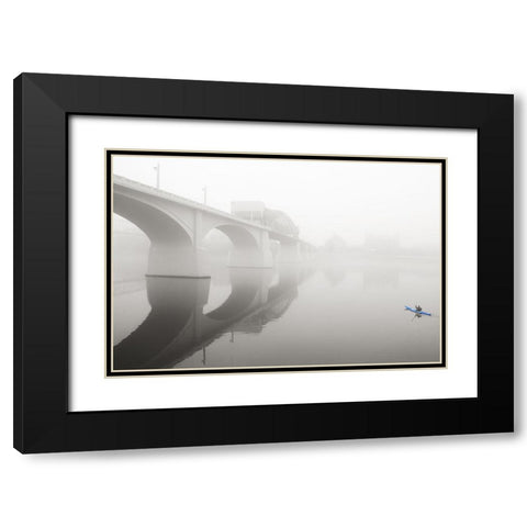Scenic City 26 Black Modern Wood Framed Art Print with Double Matting by Lee, Rachel