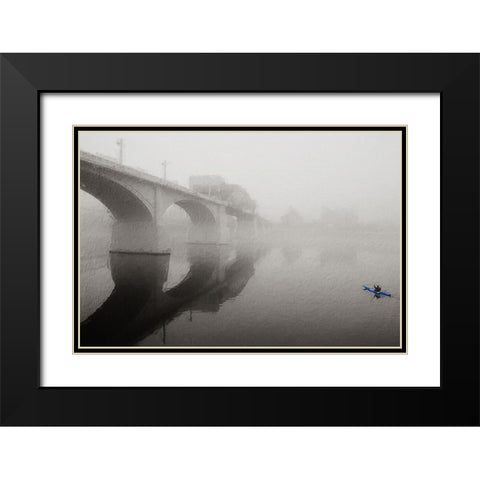 Scenic City 26 Oil Paint Black Modern Wood Framed Art Print with Double Matting by Lee, Rachel