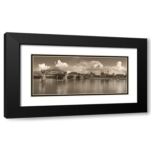 Scenic City 28 Black Modern Wood Framed Art Print with Double Matting by Lee, Rachel