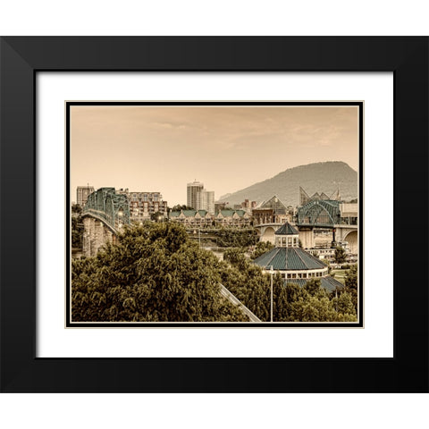 Scenic City 30 Black Modern Wood Framed Art Print with Double Matting by Lee, Rachel
