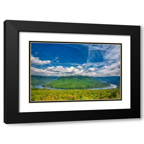 Scenic City 32 Black Modern Wood Framed Art Print with Double Matting by Lee, Rachel