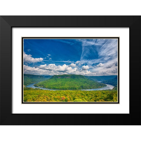 Scenic City 32 Black Modern Wood Framed Art Print with Double Matting by Lee, Rachel