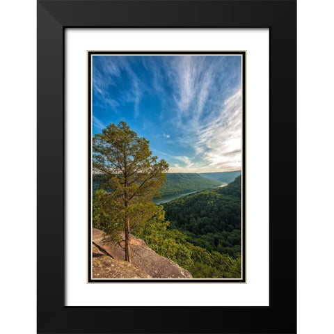 Scenic City 34 Black Modern Wood Framed Art Print with Double Matting by Lee, Rachel