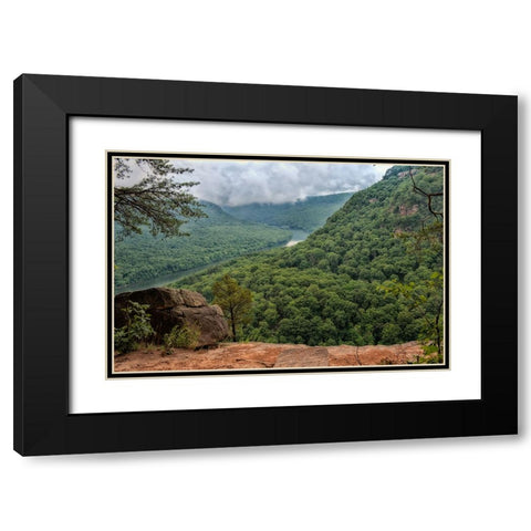 Scenic City 37 Black Modern Wood Framed Art Print with Double Matting by Lee, Rachel