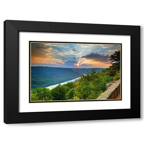 Scenic City 38 Black Modern Wood Framed Art Print with Double Matting by Lee, Rachel
