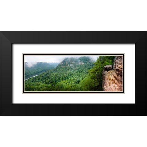 Scenic City 40 Black Modern Wood Framed Art Print with Double Matting by Lee, Rachel