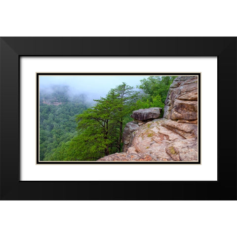 Scenic City 41 Black Modern Wood Framed Art Print with Double Matting by Lee, Rachel