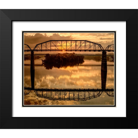 Scenic City 43 Black Modern Wood Framed Art Print with Double Matting by Lee, Rachel