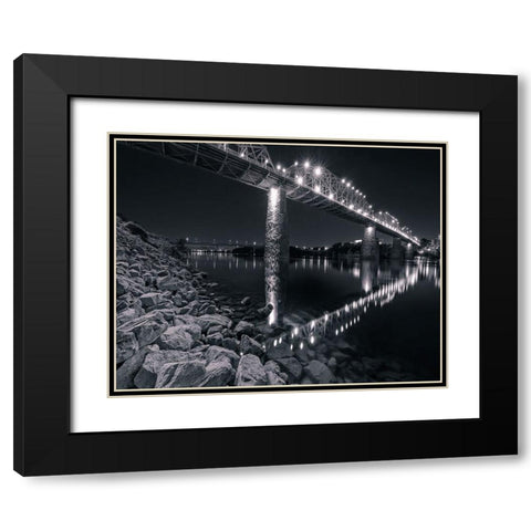 Scenic City 45 Black Modern Wood Framed Art Print with Double Matting by Lee, Rachel