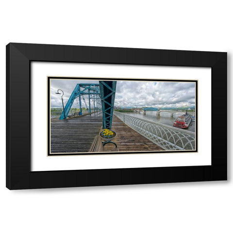 Scenic City 48 Black Modern Wood Framed Art Print with Double Matting by Lee, Rachel