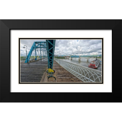 Scenic City 48 Black Modern Wood Framed Art Print with Double Matting by Lee, Rachel