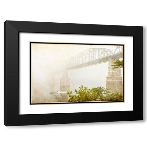 Scenic City 50 Black Modern Wood Framed Art Print with Double Matting by Lee, Rachel