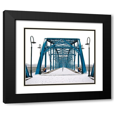Scenic City 51 Black Modern Wood Framed Art Print with Double Matting by Lee, Rachel