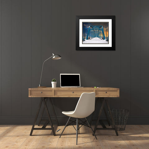 Scenic City 52 Black Modern Wood Framed Art Print with Double Matting by Lee, Rachel