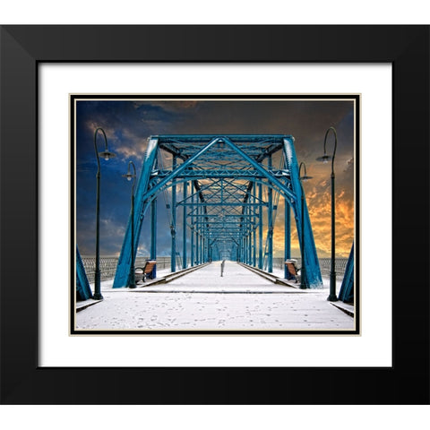 Scenic City 52 Black Modern Wood Framed Art Print with Double Matting by Lee, Rachel